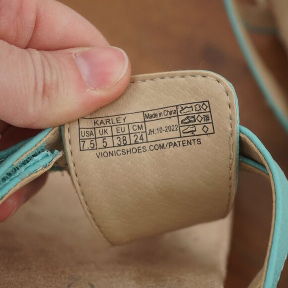 K9-3 Vionic Karley Womens Flip Flop Thong Sandals Blue Leather Size 7.5 - Picture 7 of 9